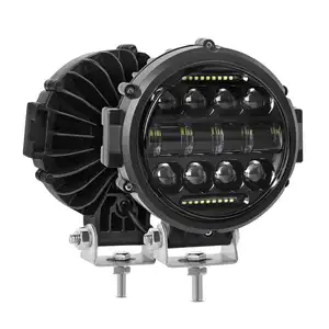 Aurora ronda de 2020 12v 24v 69w e mark 7 pulgadas de la motocicleta proyector led faro con DRL