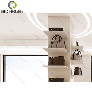 Elegante Exhibidor de Bolsos para Tienda, Vitrina de Pared Personalizada para Bolsos con Iluminación LED, Decoración Interior para Tienda de Zapatos - Product Image 5