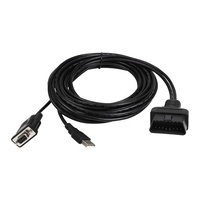 Câble de diagnostic automobile OBDII 16 broches mâle vers DB9 broches femelle USB AM, faisceau de câblage d'extension pour outil de diagnostic OBD2