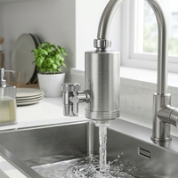 Purificateur d'eau monté sur robinet de cuisine, acier inoxydable 304, filtre en céramique au charbon actif UF, eau potable