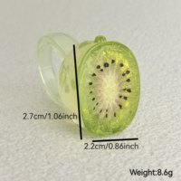 Hotsale Mode Fruit Ring Orchard Stijlen Aardbei Ananas Kiwi Fruit Papaya Schattige Sieraden Cadeau Creatieve Hars Ringen