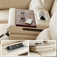 Canapé sectionnel moderne inclinable et massant en cuir PU avec télécommande pour salon, appartement, home cinéma et films en famille
