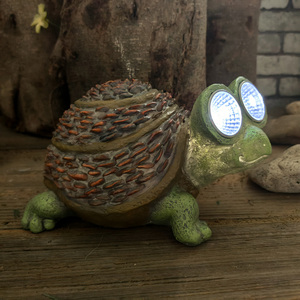 Statue de <span class=keywords><strong>tortue</strong></span> en résine solaire avec lumières LED, ornement de jardin extérieur fait main 20CM, vente en gros de lumières de jardin - Product Image 1