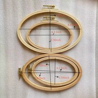 Vente en gros de cadre de point de croix horizontal de 8x5 pouces cerceau de broderie ovale en bois de hêtre pour la broderie à la main cerceau outils de couture