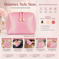 Sac de maquillage Saloveybags, grand format, résistant à l'eau, en PU, tendance, avec étui ouvert, trousse de maquillage de luxe, couleur unie, fabriqué en Guangdong