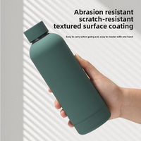 Bouteille d'eau isolée en acier inoxydable 304 personnalisée Fiole à vide sans BPA avec bouteille d'eau en acier inoxydable noire de style sport