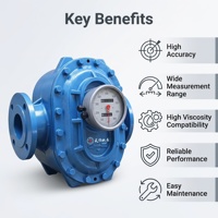 Oval Gear Flow Meter High Accuracy Pressurized Liquid for Oil Corrosive Liquid & Viscous Solidifiable Fluid Measurement