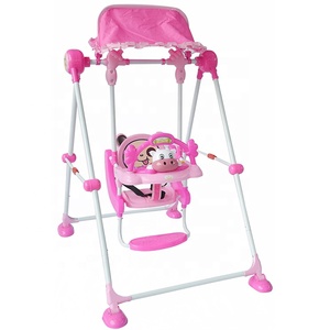 Altalena per Bambini BABYLAND con Design a Mucca, Altalena in Ferro con Tettuccio - Product Image 4