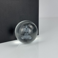 Sphère en verre de cristal massif gravée au laser 3D, motif Dieu de la Fortune, transparente et exquise, pour décoration de bureau, exportation directe usine