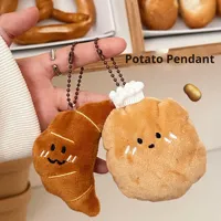 Porte-clés en peluche en forme de nourriture de dessin animé créatif pour filles, emballé individuellement, accessoires assortis, petite taille