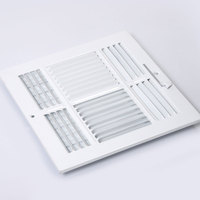 Grille d'aération moderne pour CVC 8x8 pouces, blanche, résidentielle, 4 voies, pour plafond, mur latéral, grille carrée en plastique 4SW0808 pour climatiseur au sol