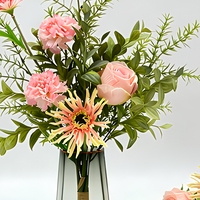 Bouquet de roses artificielles réalistes en soie, style rustique, pour décoration de table de salon, accessoires de photographie