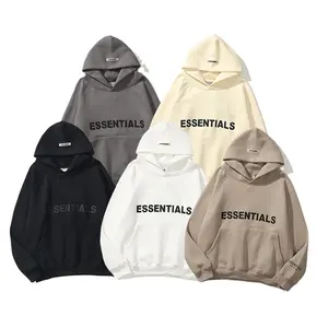 high quality casual hooded mans hoodie essential letter logo double line chest style sweater men loose hoodies