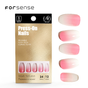 En vrac français ombre presse sur les ongles dégradé rose faux ongles ballerine mode acrylique <span class=keywords><strong>court</strong></span> conique <span class=keywords><strong>carré</strong></span> faux ongles conseils personnalisés - Product Image 1