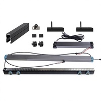 Porte coulissante automatique sans cadre à induction avec capteur de mouvement pour patio, système Maglev, ouverture et fermeture automatiques