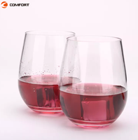 Gobelets à whisky écologiques Verre à vin sans pied Distributeur Libbey Verre à vin sans pied Verre à vin classique Ensemble jetable sans pied