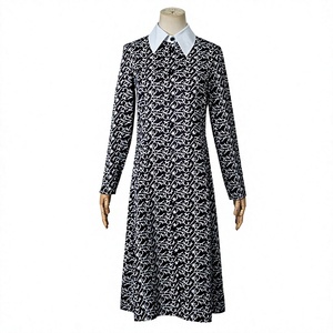 Disponibile - Vestito Cosplay Diagonal Twill di <span class=keywords><strong>Wednesday</strong></span> Addams (Famiglia Addams) per Halloween, Pezzo Unico, Vendita all'Ingrosso - Product Image 1