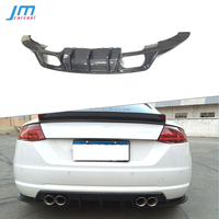 Diffuseur de pare-chocs arrière en fibre de carbone pour Audi TT TTS TTRS 2013-2016, échappement à quatre sorties, style BT