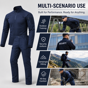 Tuta da Montagna Unisex in Cotone Elasticizzato, Manica Lunga, Traspirante, per Attività all'Aperto, Tattica e Mimetica - Product Image 5