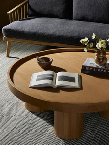 Mesa de Centro de Madera de Roble Macizo de Estilo Americano, Mueble Duradero y Convertible para el Hogar, Diseño Tradicional para Sala de Estar - Product Image 4