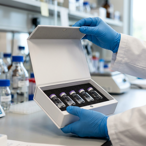 Professional 5-Vial Compact Rigid Magnetic Packaging <b>Box</b> for Laboratory Peptide Research Storage and Distribution - Product Image 5