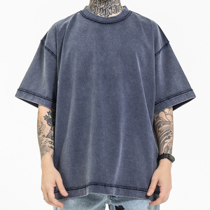 Camiseta de corte inverso de alta calidad para hombre, camisa Vintage con Logo personalizado, ropa de algodón de gran tamaño - Product Image 6