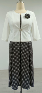 Dot Printed A-line Casual Dresses African Office Ladies Casual Wear - Product Image 2