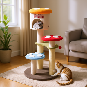 Árbol para Gatos Lsitouce con Forma de Hongo, 4 Niveles, Postes de Sisal para Rascar, Plataformas Acolchadas, Juguete para Gatos de Interior - Product Image 2