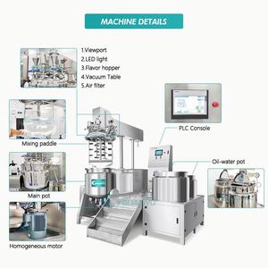 Homogénéisateur émulsifiant 300L pour beurres corporels, machine mélangeuse émulsifiante pour cosmétiques, cuve de mélange liquide pour lotions - Product Image 3
