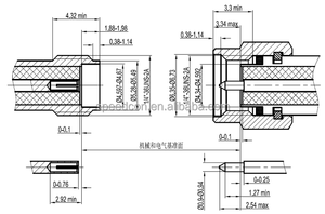 Adaptateur mâle/femelle vers <span class=keywords><strong>JKF</strong></span> pour applications RF sur circuits imprimés, construction en acier inoxydable, modèle ST2-41-X - Product Image 6