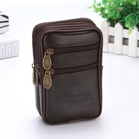 Dompet sabuk pakaian ponsel kulit PU pria kapasitas besar kualitas tinggi dompet harga grosir