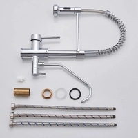 Robinet de cuisine de luxe 3 voies en laiton massif avec filtre à eau potable purifiée, eau chaude et froide, mitigeur d'évier 3-en-1 pour la vente en gros