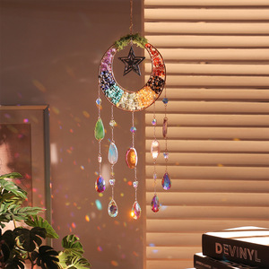 7 Chakra pietre guarigione agata pietra di cristallo stella <span class=keywords><strong>Dreamcatcher</strong></span> campanelli eolici arazzi accessori per decorazione - Product Image 3