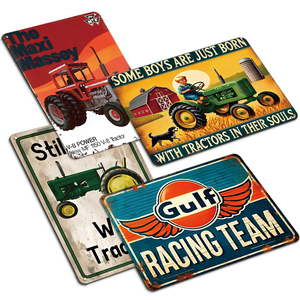 Targa in Metallo Dipinta con Motivo di <span class=keywords><strong>Camion</strong></span> e Ragazze Pin-up Retrò, Decorazione Vintage da Parete per Garage, Man Cave, Bar, Officina, Ufficio - Product Image 3