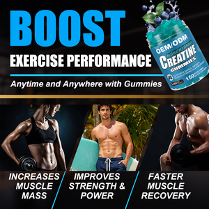Wholesale Vegan Blueberry Flavor Muscle Growth Supplement <strong>Pre</strong> <strong>Workout</strong> 5000mg Serving <strong>Creatine</strong> Gummies For Adults - Product Image 5