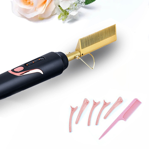 Peigne chauffant électrique à prix abordable pour lissage des cheveux, revêtement céramique, <span class=keywords><strong>brosse</strong></span> lissante à haute température - Product Image 2