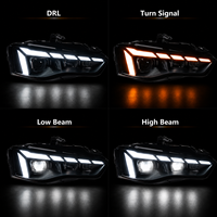 Phares LED pour Audi A5 2012-2016, style RS5, avec lentille de projecteur, feux de jour et clignotants dynamiques – Amélioration
