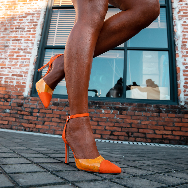 Sexy Naranja Casual Sandalias De Mujer 2020 Correa Del Tobillo 10 cm  Stilettos / Tacones De Aguja