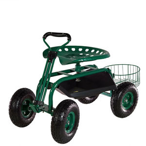 Garden Chair <b>Cart</b> With Rotating Seat And Plastic <b>Tool</b> Tray <b>For</b> Garage Storage - Product Image 4