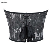 Costumes de noël pour femmes de haute qualité débardeurs à paillettes scintillantes sans manches Camisole Corset haut