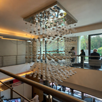 Grand lustre en verre à bulles, lustre pour hôtel, lustre pour plafond haut, décoration de hall, villa, luminaires suspendus pour plafond