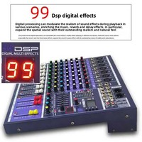 Top Yun EFX9 8-Kanal Professioneller Mixer 99 DSP-Effekte USB Phantomspeisung für 110-240V für Live-Übertragung Konferenz