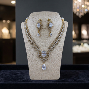 Nuevo Juego de Joyería de Boda de Diseño Geométrico con Cristales de Imitación Plateados de Alta Calidad, Estilo Clásico para Mujer - Product Image 2