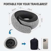 Oreillers de voyage pour le cou en mousse à mémoire de forme, oreiller confortable pour le cou, design ergonomique compact, essentiels pour dormir lors de longs vols et de trajets en voiture