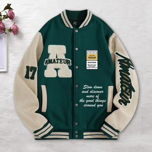 Fabbrica all'ingrosso giacche da Baseball personalizzate da <span class=keywords><strong>uomo</strong></span> e da donna ricamate stile Campus felpe adatte per uomini e donne - Product Image 1
