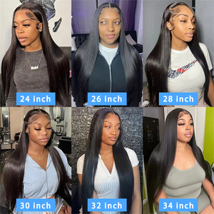 Peluca frontal de encaje transparente HD 13x4 de 40 pulgadas, pre-arrancada, sin pegamento, lisa como un varón, de cabello virgen Remy brasileño sin procesar para mujeres afroamericanas. - Product Image 5
