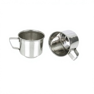 Stainless Steel Cylinder Mug With Handle Camping Drinkware Minimalist Design 250mL <b>Reusable</b> Metal <b>Cup</b> - Product Image 1