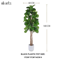 OH ARTS Faux Ficus Lyrata, Arbre Artificiel Bonsaï, Ficus Lyrata Artificiel, Arbre de Figuier d'Intérieur, Produits pour Jardin et Serre