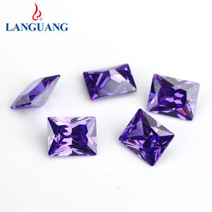 Nhà máy nóng bán Chất lượng cao Tím vuông phong cách Zircon trang sức phụ kiện quần áo phụ kiện - Product Image 1