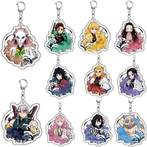 Anime <span class=keywords><strong>Demon</strong></span> <span class=keywords><strong>Slayer</strong></span> Keychain Zenitsu & Nezuko Pendant Metal Keyring Jewelry for Halloween & Christmas Handmade Gift Idea - Product Image 1